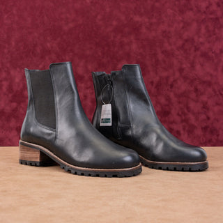 David Tate Women Santorini Waterproof Luxe Black Leather Zip Wide Fit Boots sz 11