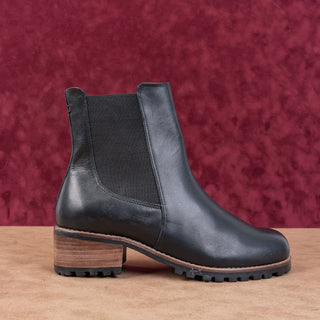 David Tate Women Santorini Waterproof Luxe Black Leather Zip Wide Fit Boots sz 11