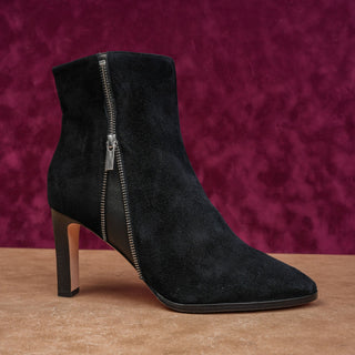 PAIGE Women Cami Zip Black Suede Dress Round Ankle Heel Boots size 11