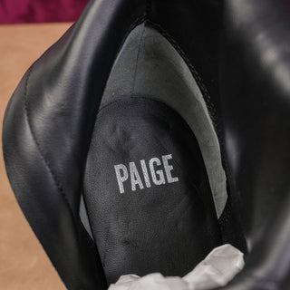 PAIGE Women Cami Zip Black Suede Dress Round Ankle Heel Boots size 11