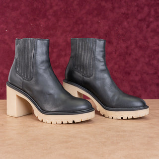 Dolce Vita Women H2O Black Leather Chelsea Platform Boots size 10