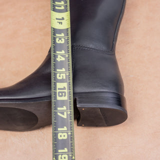 Tory Burch Wmn Logo T Black Leather Classic Riding Equestrian Tall Boots sz 5.5