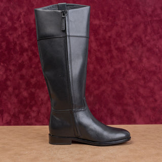 Tory Burch Wmn Logo T Black Leather Classic Riding Equestrian Tall Boots sz 5.5