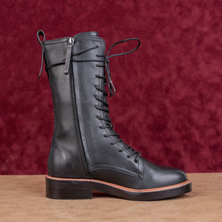 Reformation Women Ada Lace-up Zip Mid calf Combat Boots sz 5
