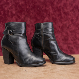Frye Women Patty Riding Black Leather Western Heel Zip Boots sz 10