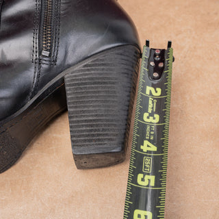 Frye Women Patty Riding Black Leather Western Heel Zip Boots sz 10