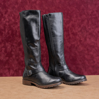 Kenneth Cole Women Jenn Black Leather Fashion Equestrian Riding Tall Boots sz 6