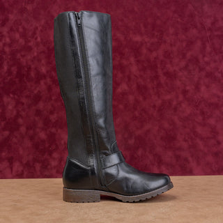 Kenneth Cole Women Jenn Black Leather Fashion Equestrian Riding Tall Boots sz 6