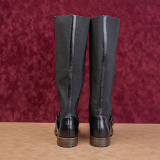 Kenneth Cole Women Jenn Black Leather Fashion Equestrian Riding Tall Boots sz 6