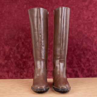 Nine West Women Cindy Brown Vegan Leather Riding Equestrian Knee Boots sz 8
