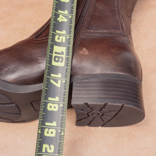 Born Women Brown Leather Classic Riding Zip Wide Calf Round Toe Knee Boots sz 10