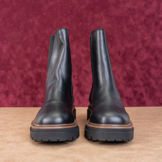 Steve Madden Women Presley Black Leather Festival Ankle Boots sz 8.5