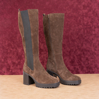 Steve Madden Wmn Deegan Brown Suede Platform Retro Fashion Knee Boots Sz 9.5