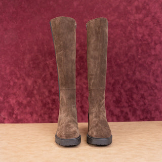 Steve Madden Wmn Deegan Brown Suede Platform Retro Fashion Knee Boots Sz 9.5