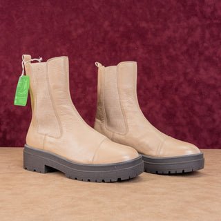 Sam Edelman Wmn Wellington Sesame Leather Festival Chelsea Platform Boots sz 10