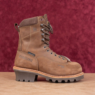 Carolina Men Logger Comp Toe Brown Leather Waterproof Work Vibram Boots 7.5