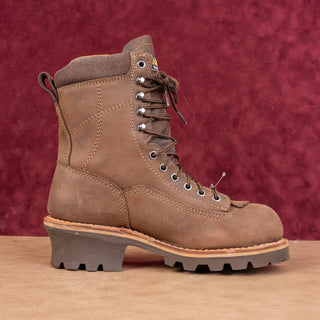 Carolina Men Logger Comp Toe Brown Leather Waterproof Work Vibram Boots 7.5