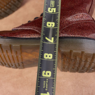 Dr Martens Unisex 1490 Glitter Brown Coated Patent Leather Boots M5 W6