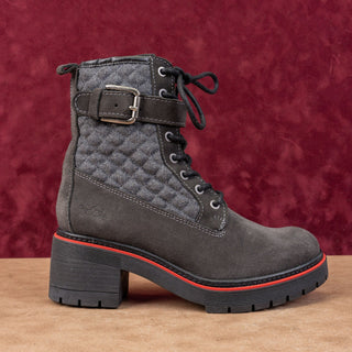 Bos&Co Women Zing Waterproof Grey Suede Zip Lace-up Winter Boots 8-8.5US EUR39