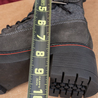 Bos&Co Women Zing Waterproof Grey Suede Zip Lace-up Winter Boots 8-8.5US EUR39