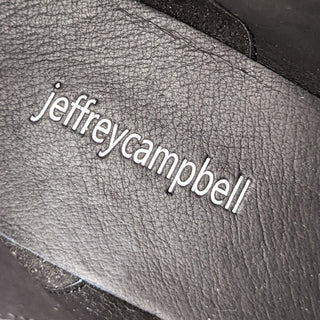 Jeffrey Campbell Gristle Black Leather Gothic Steampunk Lug Sole Platform Boots Sz 9