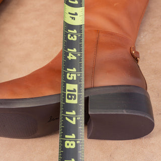 Sam Edelman Women Mable Zip Brown Leather Riding Wide Calf Tall Boots sz 6.5