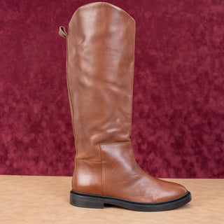 Steve Madden Women Gaige Wide Calf Brown Leather Equestrian Riding Boots sz 10