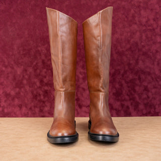 Steve Madden Women Gaige Wide Calf Brown Leather Equestrian Riding Boots sz 10