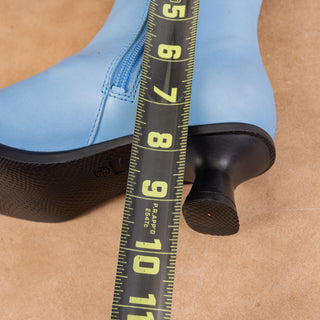 Camper Women Twin Color Black Blue Block Retro 60 Leather ankle Boots 6US EUR36