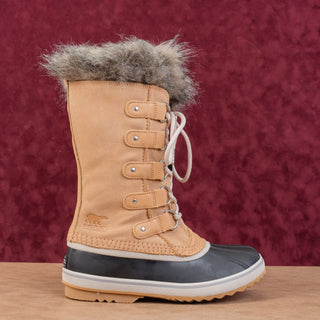 Sorel Women Joan of Artic Tan Faux Fur Waterproof Snow Winter Boots size 8