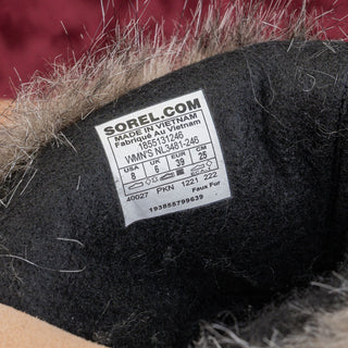 Sorel Women Joan of Artic Tan Faux Fur Waterproof Snow Winter Boots size 8