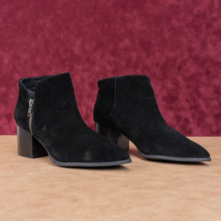 Seychelles Women Chaparral Western Black Suede Zip Block Heel Ankle Boots sz 9