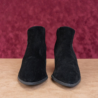 Seychelles Women Chaparral Western Black Suede Zip Block Heel Ankle Boots sz 9
