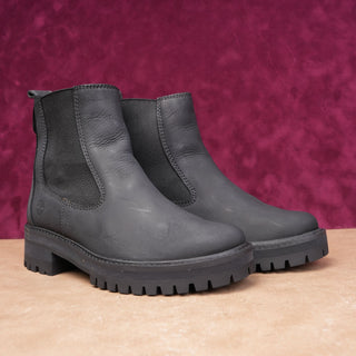 Timberland Women Courmayeur Valley Black Nubuck Chelsea Ankle Boots sz 6.5