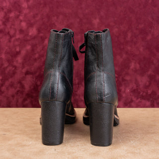 Naturalizer Women Alli Black Leather lace-up Zip Fashion Party Wide Boots sz 10