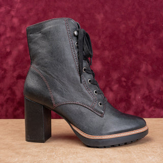 Naturalizer Women Alli Black Leather lace-up Zip Fashion Party Wide Boots sz 10