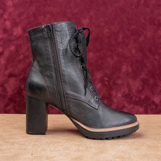 Naturalizer Women Alli Black Leather lace-up Zip Fashion Party Wide Boots sz 10