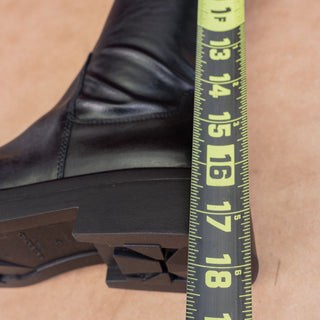 Vagabond Women Black Leather Zip Fashion Square Toe Retro Knee Boots 7US EUR37