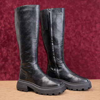Kate Perry Wmn Geli Black Faux Leather Festival Party Platform Fashion Boots 9