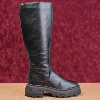 Kate Perry Wmn Geli Black Faux Leather Festival Party Platform Fashion Boots 9