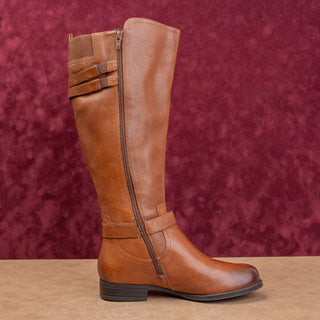 Naturalizer Women Vintage Y2K Retro Brown Leather Wide Calf Riding Boots sz 6