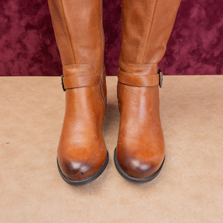 Naturalizer Women Vintage Y2K Retro Brown Leather Wide Calf Riding Boots sz 6