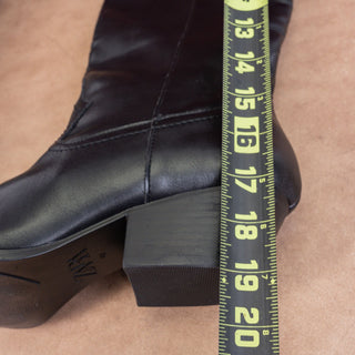 Zara Women Western Cowboy Black Leather Festival Knee Boots sz 11US EUR 42