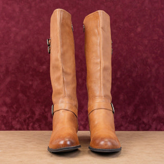 Naturalizer Women Jesse Brown Leather Wide Calf Riding Knee Tall Boots sz 12W