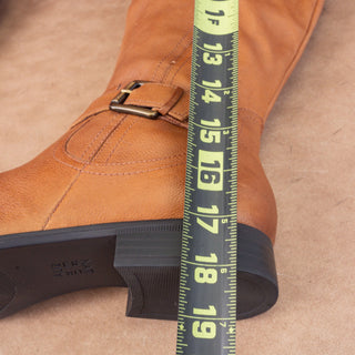 Naturalizer Women Jesse Brown Leather Wide Calf Riding Knee Tall Boots sz 12W