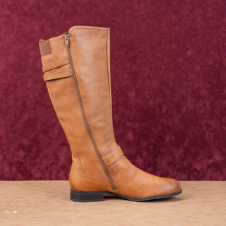 Naturalizer Women Jesse Brown Leather Wide Calf Riding Knee Tall Boots sz 12W