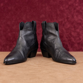 Linea Paolo Women Wit Black Leather Festival Western Cowboy Ankle Boots sz 11