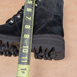 Marc Fisher Women Lizzie Lace-up Platform Black Lug Combat Boots Sz 6