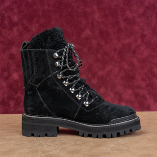 Marc Fisher Women Lizzie Lace-up Platform Black Lug Combat Boots Sz 6