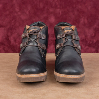 Pikolinos Women Maple Black Leather Lace-up Wedge Ankle Boots sz10US EUR41